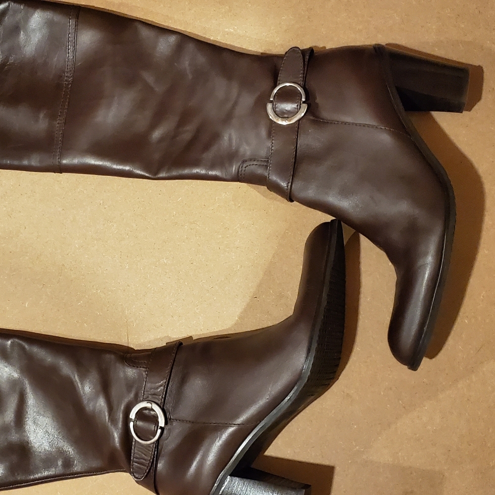 Geoxx brown knee high boots, size 10.5